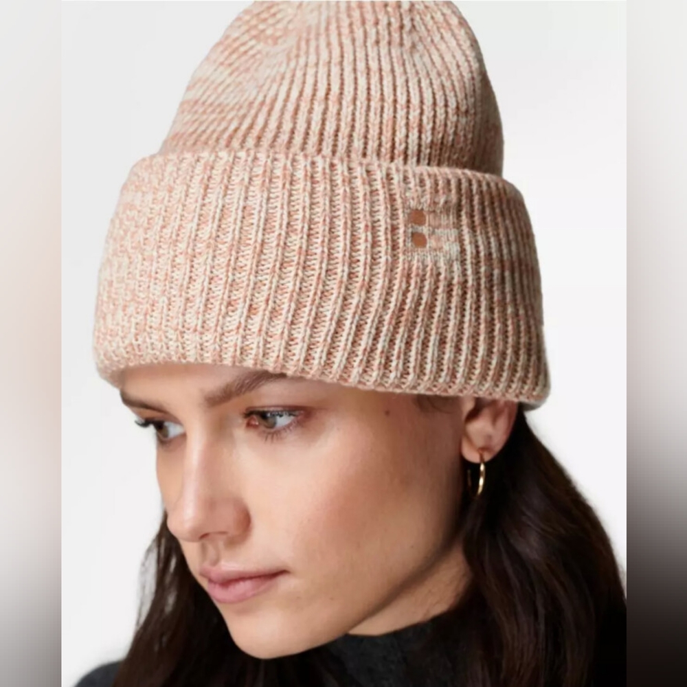 Sweaty Betty Texture Merino Knitted Beanie Vanilla White